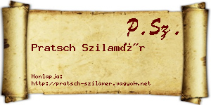 Pratsch Szilamér névjegykártya